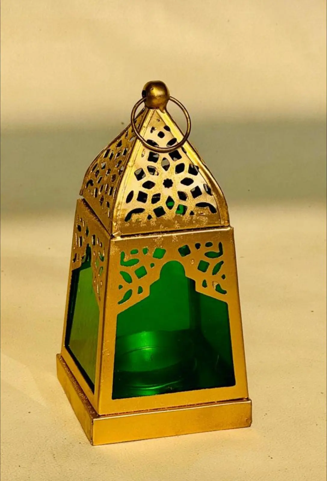 Green Metal Lantern Decoration — Handcrafted Export Product by NXTGENEXPORTS, Moradabad